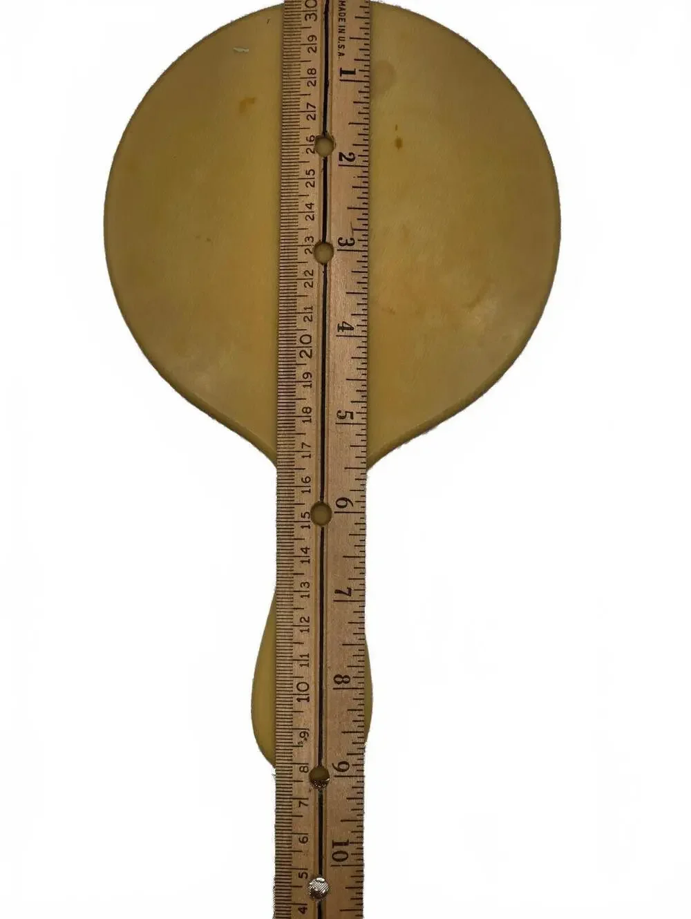 Antique Celluloid Hand Held Beveled Mirror, Vtg Vanity item, wall hanger